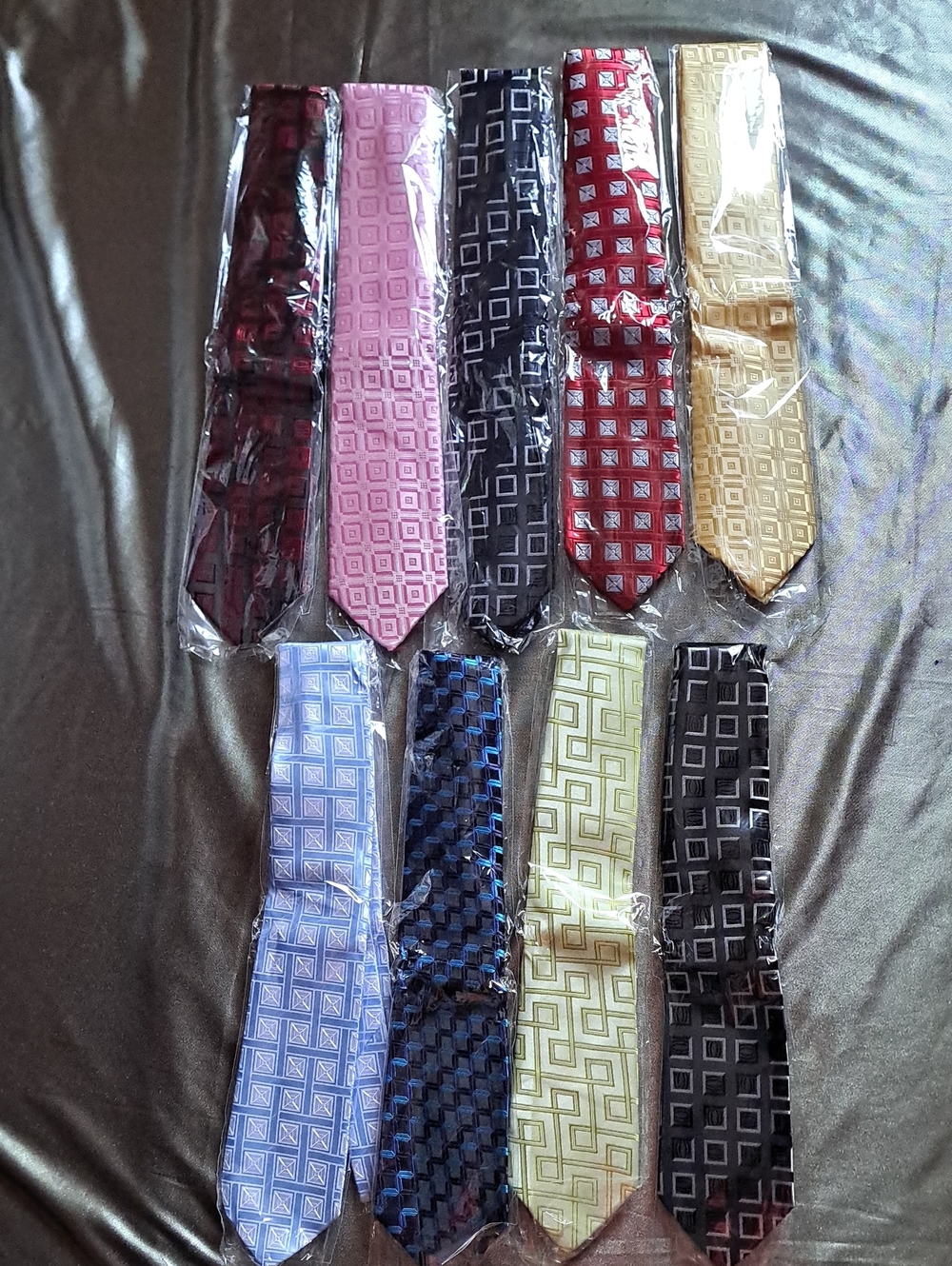 Men's Geometric Pattern Necktie - Assorted Colors 100% Polyester